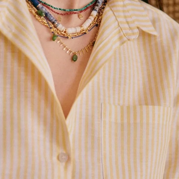 Sezane Tomboy Yellow Striped Skirt - Picture 2 of 7